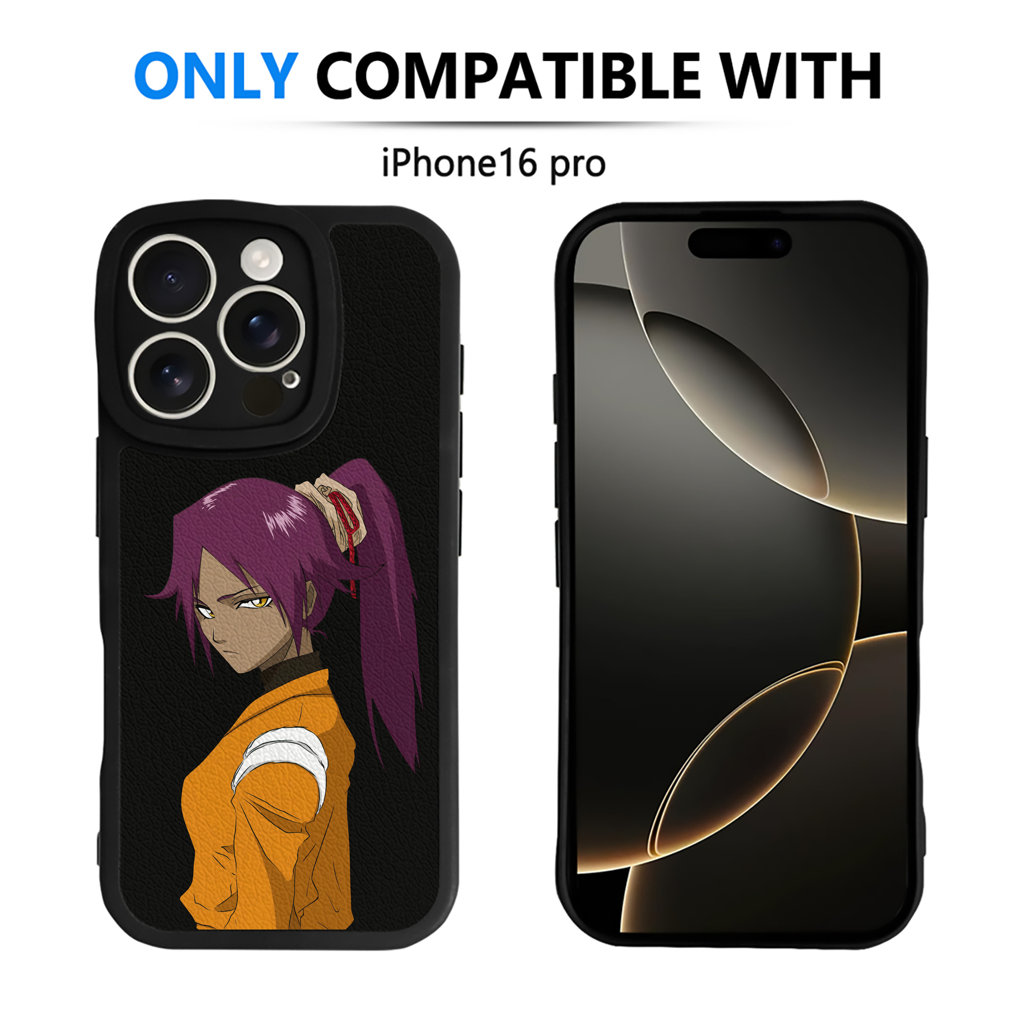（画像用） ブリーチ 四楓院 夜一（しほういん よるいち） BLEACH Shihouin Yoruichi 【iPhone 16シリーズ対応】シリコンスマホケース（レザー調） 材質：シリコン